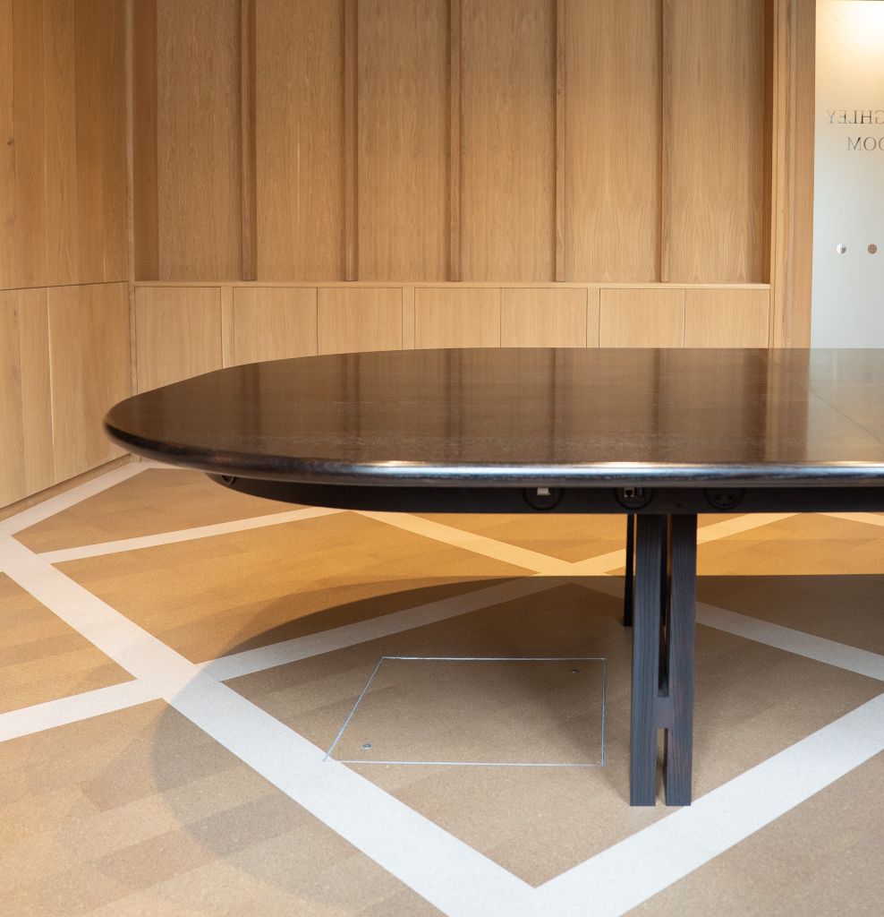 black boardroom table