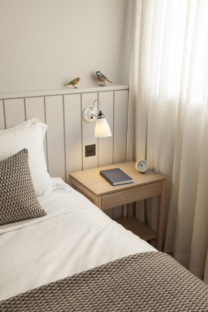 oak bedside table with drawer and low shelf