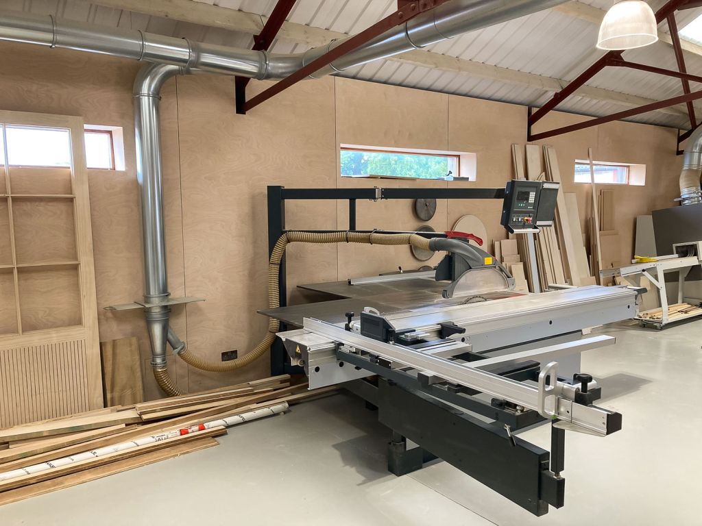 large table saw in workshop